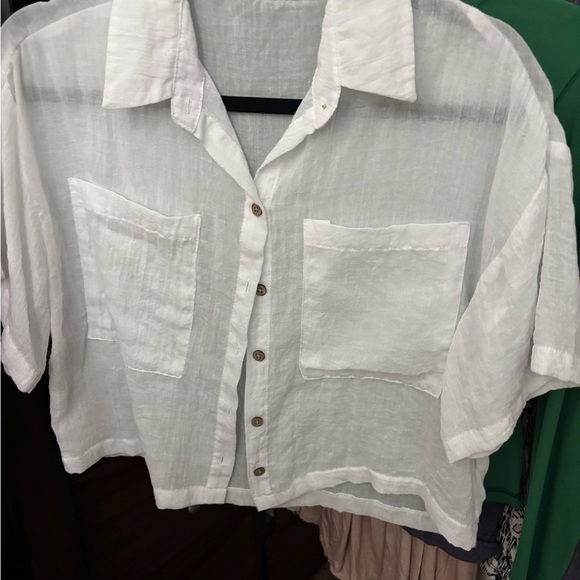 Love Notes White Casual Button Down Shirt - Picture 1 of 3
